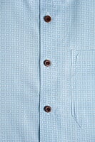 White and Blue Floral Printed Shirt
