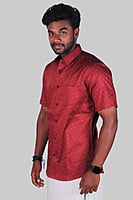Red Printed Lustrous Shirt Red Printed Lustrous Shirt