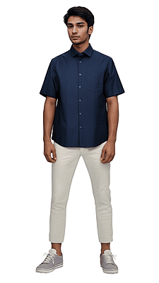 Premium Blue Satin Cotton Shirts