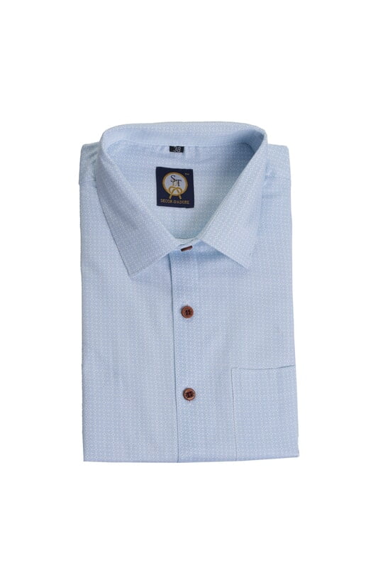 White and Blue Floral Printed Shirt
