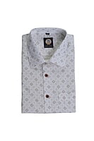 White Printed Semi Formal Shirts